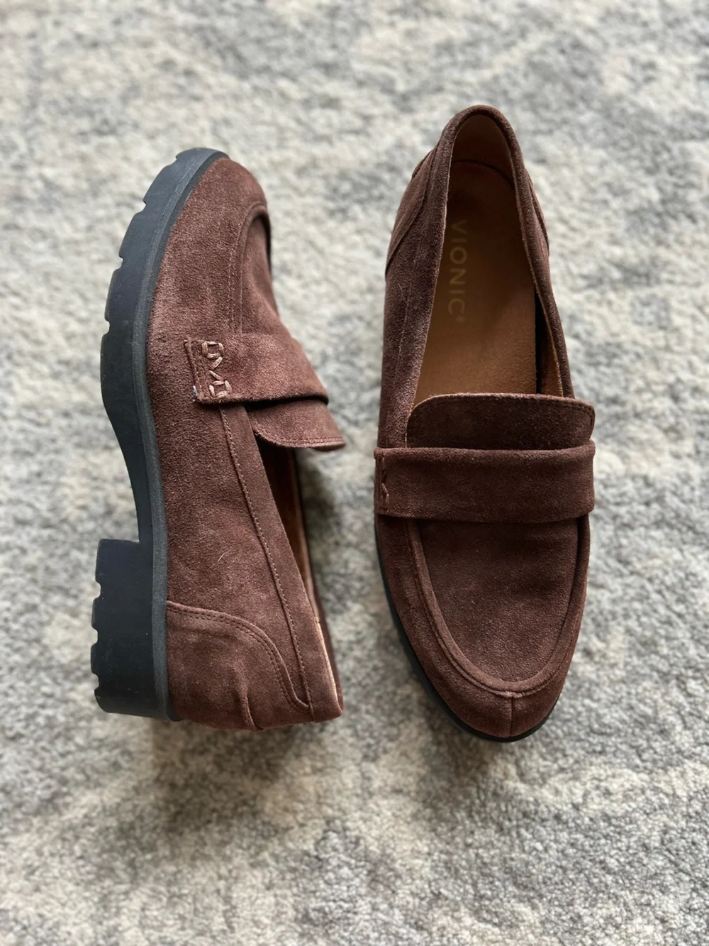 Vionic Brown Suede Loafers